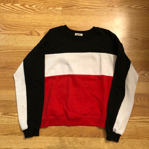 Garage Sweaters - GARAGE- Black, White and Red Crewneck